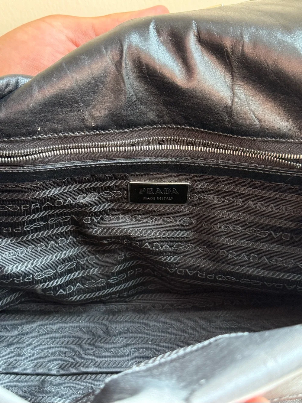 Prada Black Leather Satchel with Silver Hardware - Picture 5 of 7